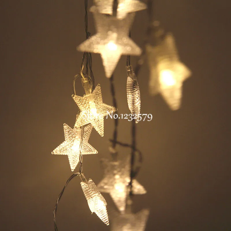 5M 50 LED Fairy String Lights Battery Operated Scrub Pentagram Five-pointed star Christmas Xmas Party Wedding Garden Garland | Лампы и