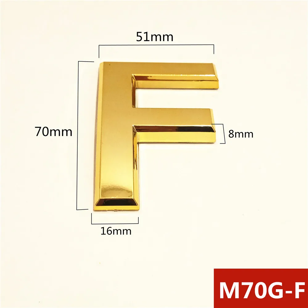 M70G亮金70mm塑料门牌=F号