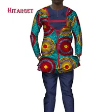 Новая мода Дашики мужские топы набор брендовая одежда 6XL Мужская рубашка и брюки комплект из двух предметов мужская одежда в африканском стиле WYN209