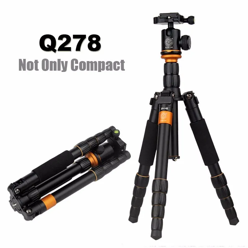 Легкий компактный штатив QZSD Q278 для монопода с шаровой головкой Canon Nikon DSLR
