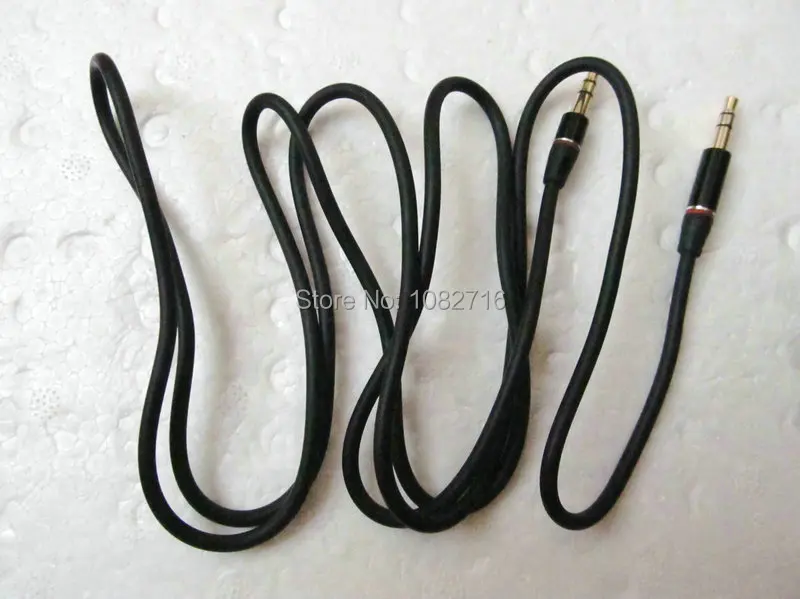 2 pcs black Double end male Straight 3.5mm 3 Pole stereo Headphone