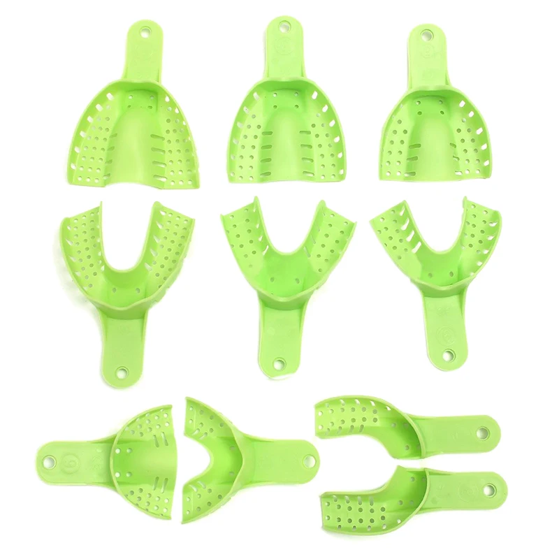 

10Pcs Plastic Metal Materials Dental Impression Trays Central Supply Teeth Holder Durable For Teeth Tools