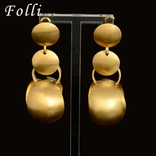 2017 Nueva Marca Flotante Dubai Chapado En Oro de Joyería Pendientes de la Boda Africana de Nigeria Beads Boho Bijoux Femme Daimond Pendientes CZ