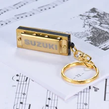 Suzuki Mini Harmonica 5 отверстий 10 тон брелок гармоника Ключ C золотой