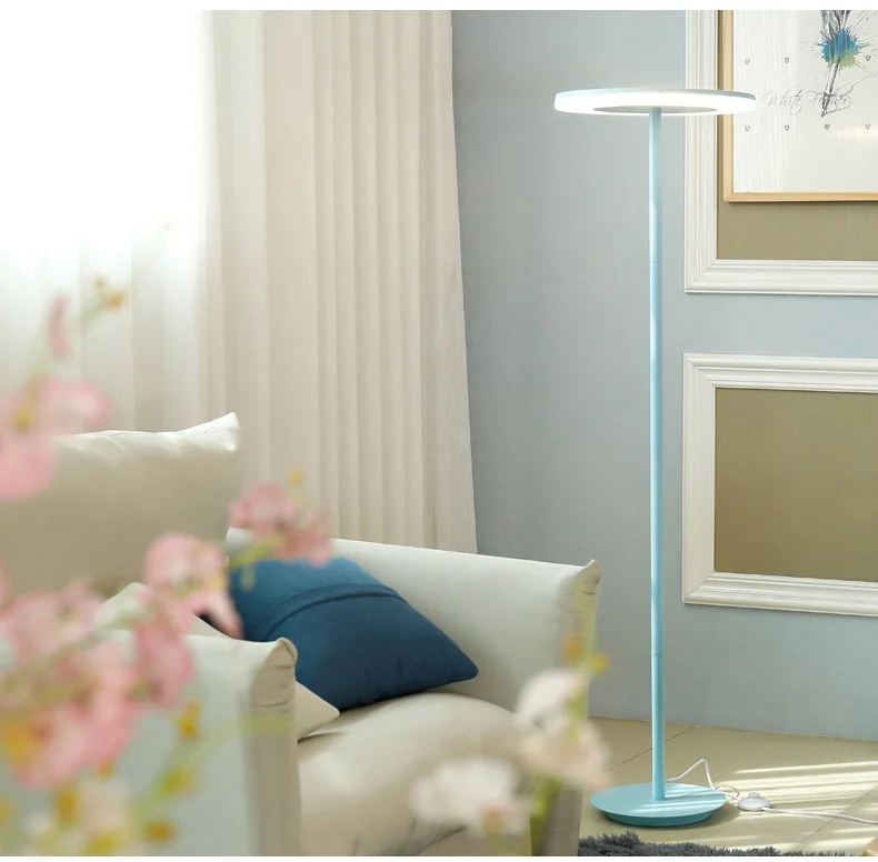 Творчество-это простой и современный напольные светильники staande светильник напольный лампы для гостиной vloer лампа - Цвет абажура: Синий