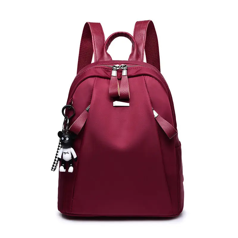 Женский рюкзак сумка через плечо из искусственной кожи школьный ранец - Цвет: Красный