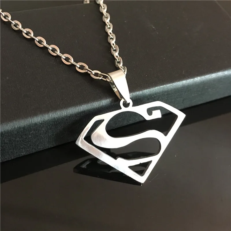 15 видов стилей, мужское ожерелье из нержавеющей стали, Супермен, флэш-герой, Бэтмен,$ Logo, ожерелье с подвеской, высокое качество, колье, ювелирное изделие - Окраска металла: C