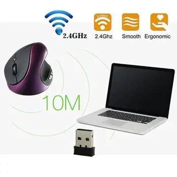 

HIPERDEAL 1600DPI Wireless Vertical Rechargeable Mouse USB 2.0 Gaming Mice with Built in Battery for Tablet Laptop 18Aug08 F