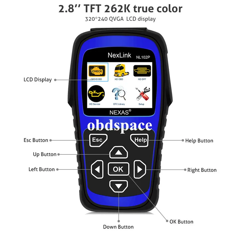 Nexlink NL102P diesel engine heavy duty truck 2 in1 automotive scanner OBD2 testing Nexlink NL102P diesel engine heavy duty truck 2 in1 automotive scanner OBD2 testing