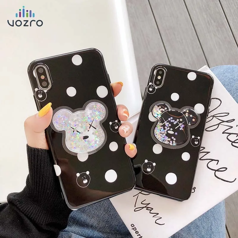 

VOZRO Quicksand Creative Phone Case For Iphone 6 6s 7 8 Plus X Xr Xs Max Bumper Telephone Covers Accessories Bag