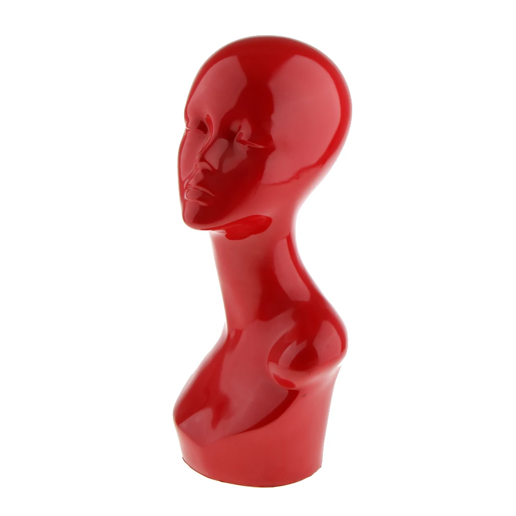 

Red Long Neck Female Mannequin Manikin Head with Bust for Hair Wigs Hat Jewelry Display Model Stand Holder Rack Shelf