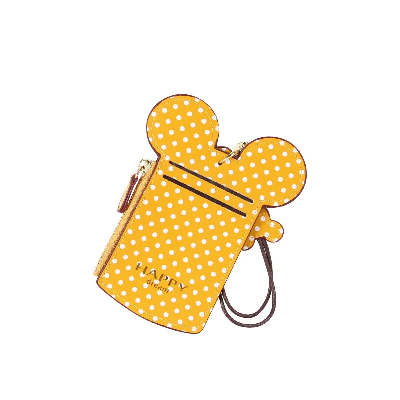 Бренд GFLV, кошельки для студенческих карт, женские милые ультра-тонкие кошельки на молнии с мультяшным рисунком, кошельки для монет из искусственной кожи, сумка для хранения наушников, 5 цветов - Цвет: yellow