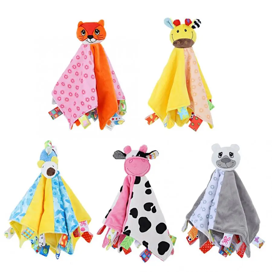 

Baby Appease Towel Cute Animal-shaped Toddler Baby Safety Towel Blanket Infant Appease Towel Soft Plush Comforting Toy