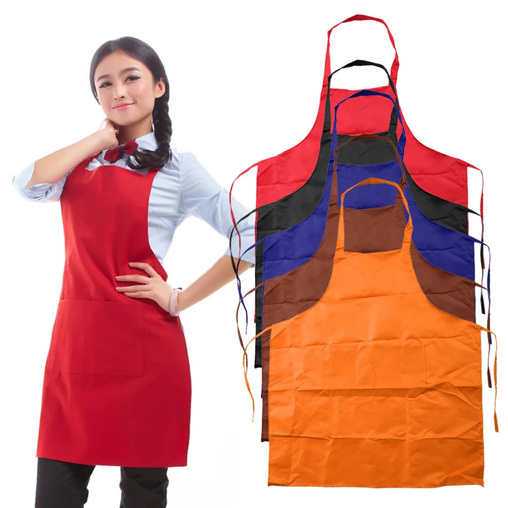 

Unisex Sleeveless Simple Adjustable Plain Apron With Front Pocket Butcher Waiter Chefs Kitchen Cooking Aprons Craft DropShipping