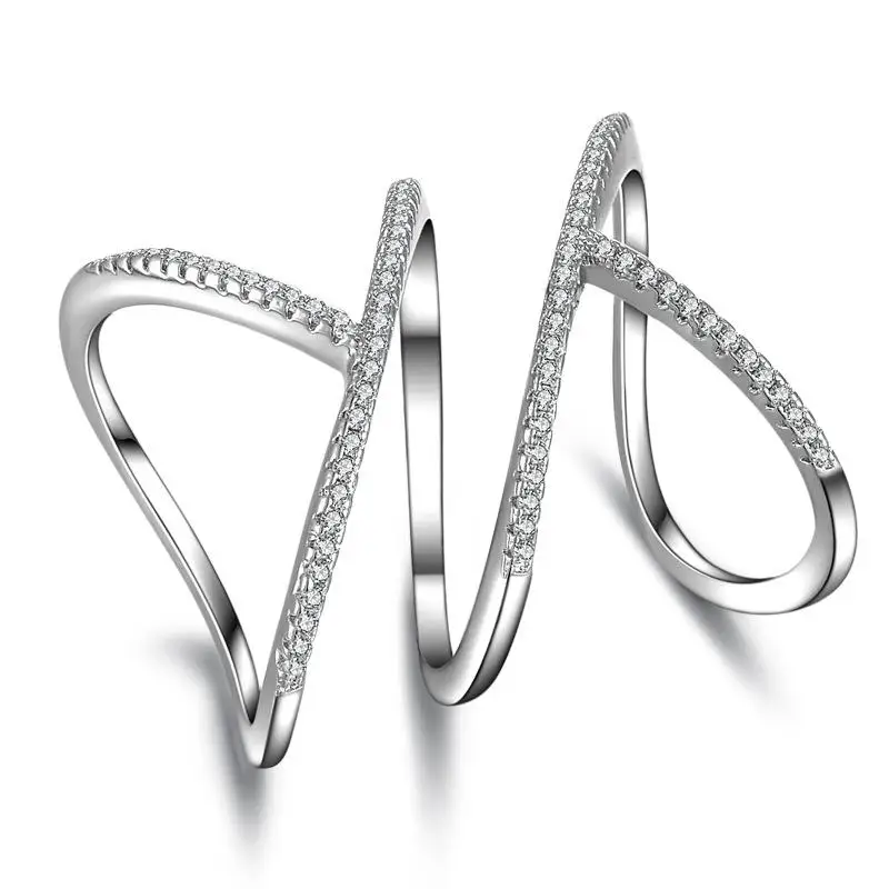 Женское кольцо с цирконом посеребренное ювелирное изделие|925 sterling silver ring|ring