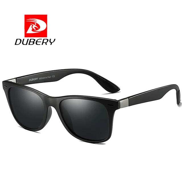 DUBERY  Polaroized Sunglasses For Men Sport Driving Sun Glasses Men Square Personality Color Mirror Luxury Brand Designer UV400