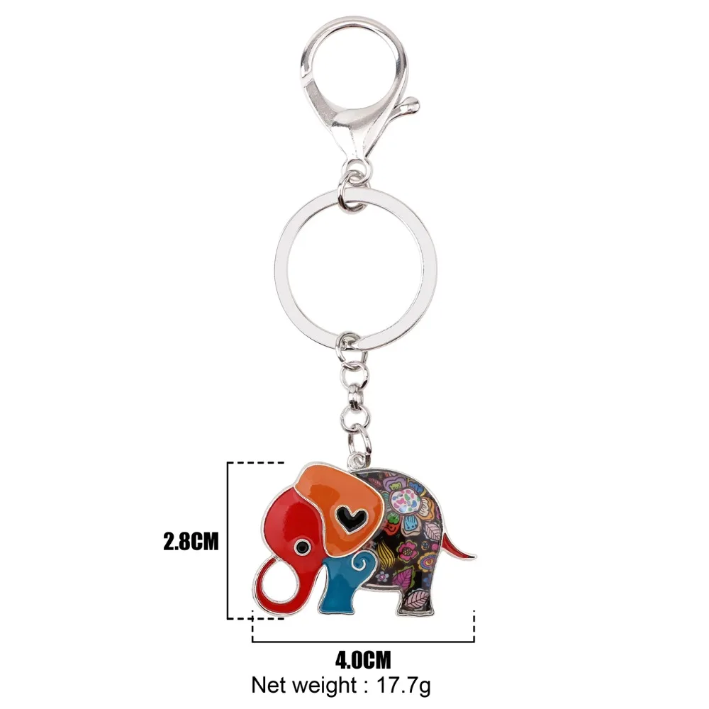 Enamel Alloy Cartoon Jungle Elephant Car Keychains Animal Pendant For Women Gift Enamel Alloy Cartoon Jungle Elephant Car Keychains Animal Pendant For Women Gift