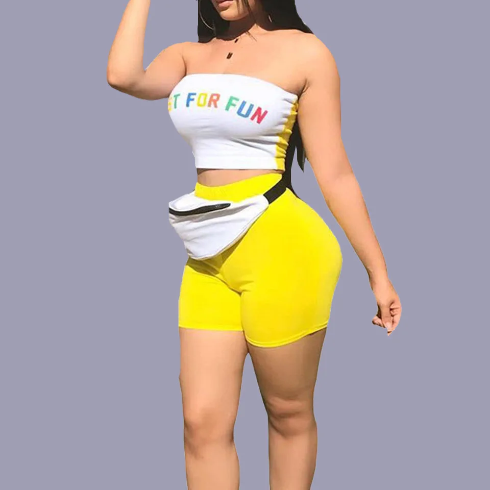Just For Fun короткий топ с принтом и открытыми плечами Conjunto Deportivo Mujer женские