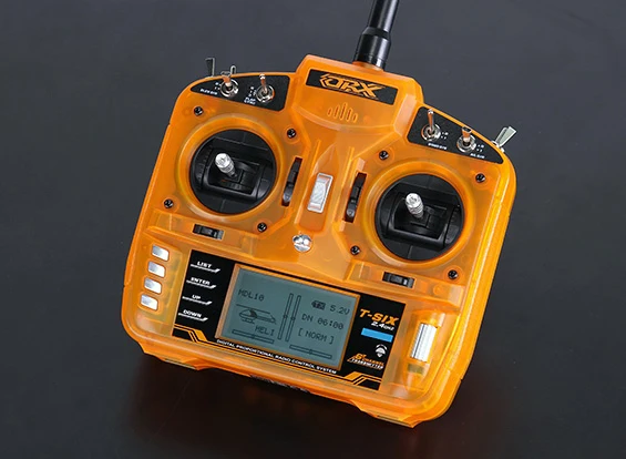 

TX OrangeRx T-SIX 2.4GHz 6CH Programmable Transmitter FOR helicopter airplane 3-Pos Switch better PK DX6i hobbyking