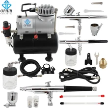 OPHIR Professional 3-Airbrushes Dual Action Air Tank Compressor Kit for Hobby Temporary Tattoo Body Paint#AC090+004A+072+074 OPHIR Professional 3-Airbrushes Dual Action Air Tank Compressor Kit for Hobby Temporary Tattoo Body Paint#AC090+004A+072+074