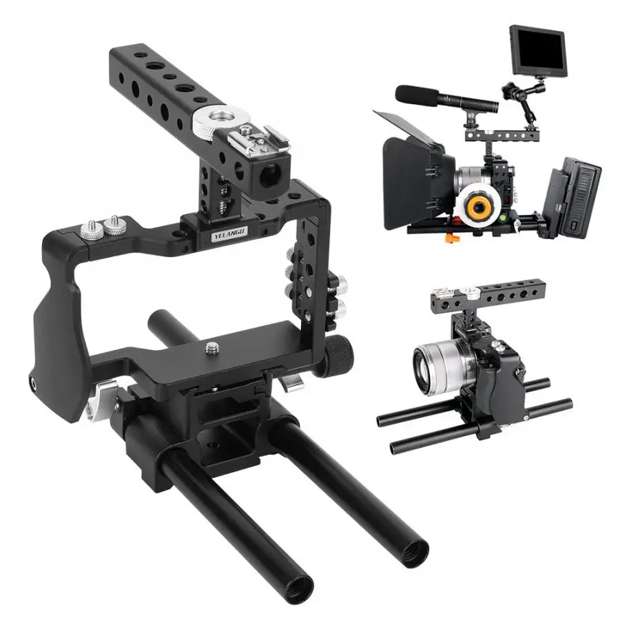 YELANGU C6 комплект клетки Верхняя ручка рукоятка стабилизатор для Sony A6000 A6300 A6500