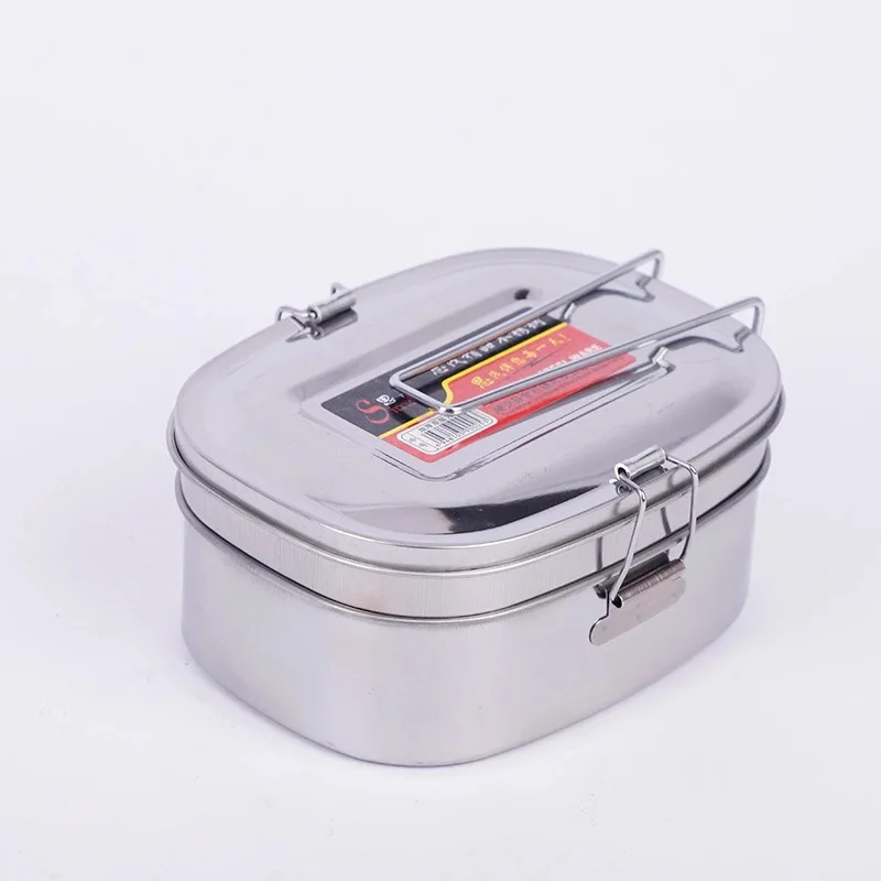 Best Quality Stainless Steel Square Lunch Box Bento Food Picnic Container Travel 2 Layer