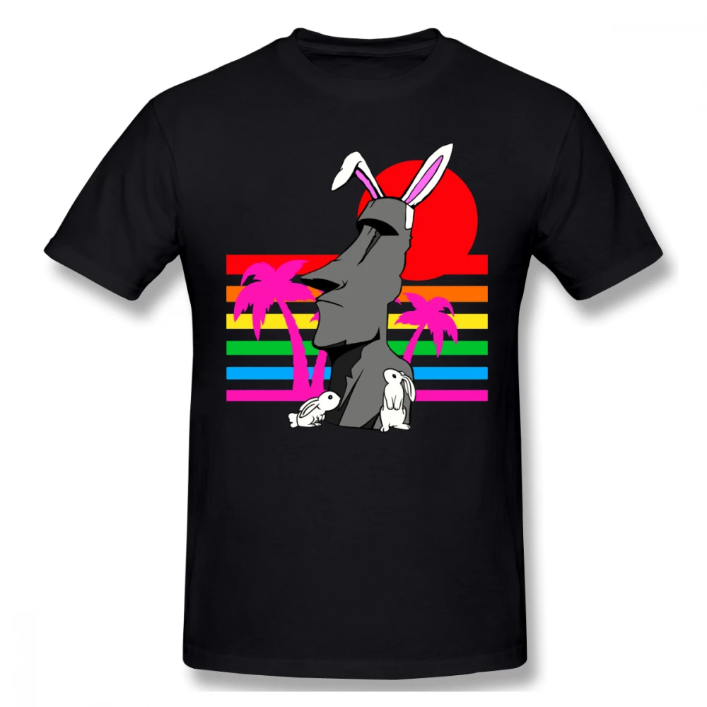 Easter Island Mystery Vaporwave Aesthetic T-shirt For Men Plus Size Custom Group Tshirt | Мужская одежда