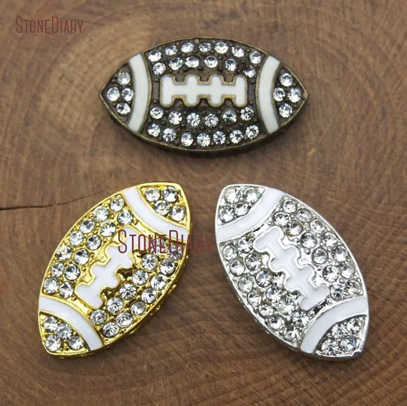 20181008-PC15268-Cheap Zinc Alloy Connector White Oil Drip White Rhinestone Pave Pure Gold Color, Sliver Plated, Electroplating Bronze Color Olivary  Double Bail Pendant Clearance_12