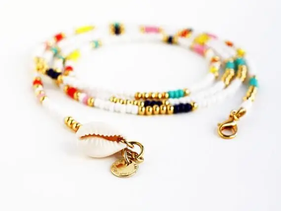 Богемное ожерелье в виде очков, Пляжное праздничное модное женское ожерелье, колье, длинное ожерелье, женские очки на цепочке