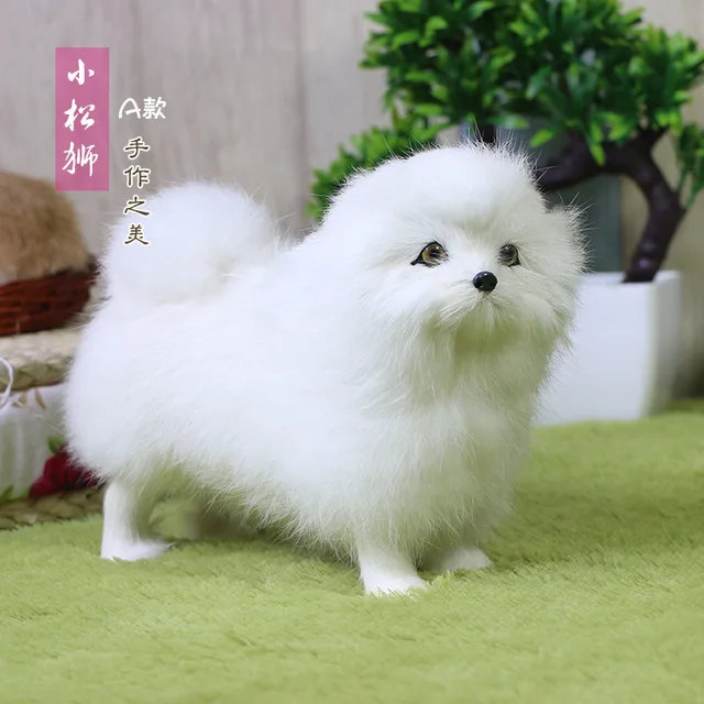 plush animals dolls lifelike white standing dogs models realistic pet chow chow figures children birthday gifts home table decor