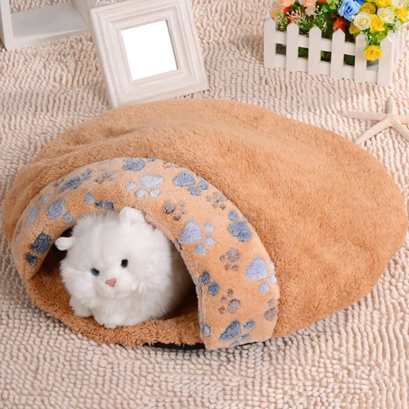 PERNEAKY теплый хлопок кошка пещера дом плюшевая кошка кровати коврики маленький кот спальный мешок 50 см x см 48 см x 13 см Прямая