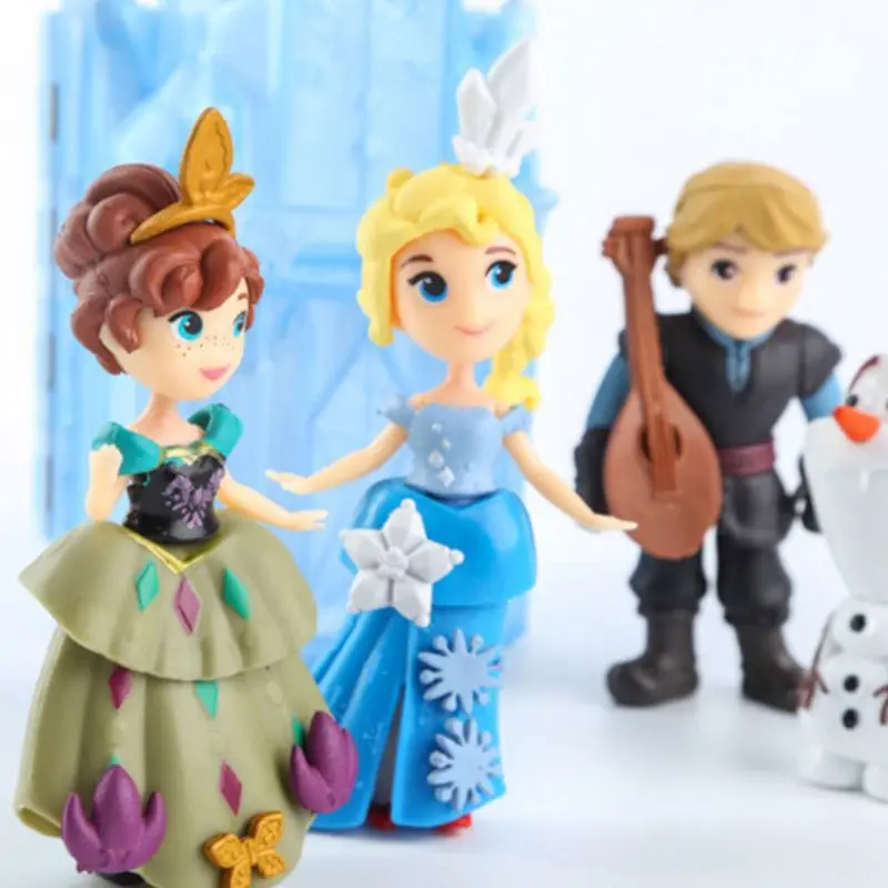 Игрушки Принцессы Disney 6 шт./лот 16 см замороженная Эльза Анна Олаф Свен замок