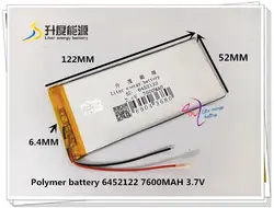 7,4 В 7600 мАч 6452122 полимерный литий-ионный/литий-ионный аккумулятор для планшета Дополнительный внешний аккумулятор электронная книга DVD MP5