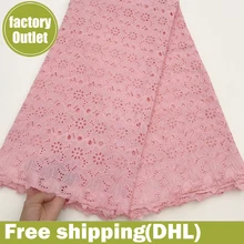 Нигерийские кружевные ткани швейцарская вуаль кружева в швейцарской персиковой кружевной ткани африканская ткань для детского платья высокое качество 5 ярдов/lo5815