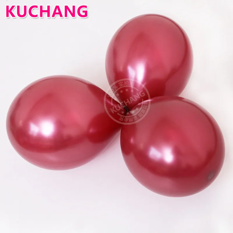 20pcs/lot 12inch Sparkling Burgundy Wine Red Latex Balloons Wedding Bridal Shower Birthday Graduation Prom Party Decorations