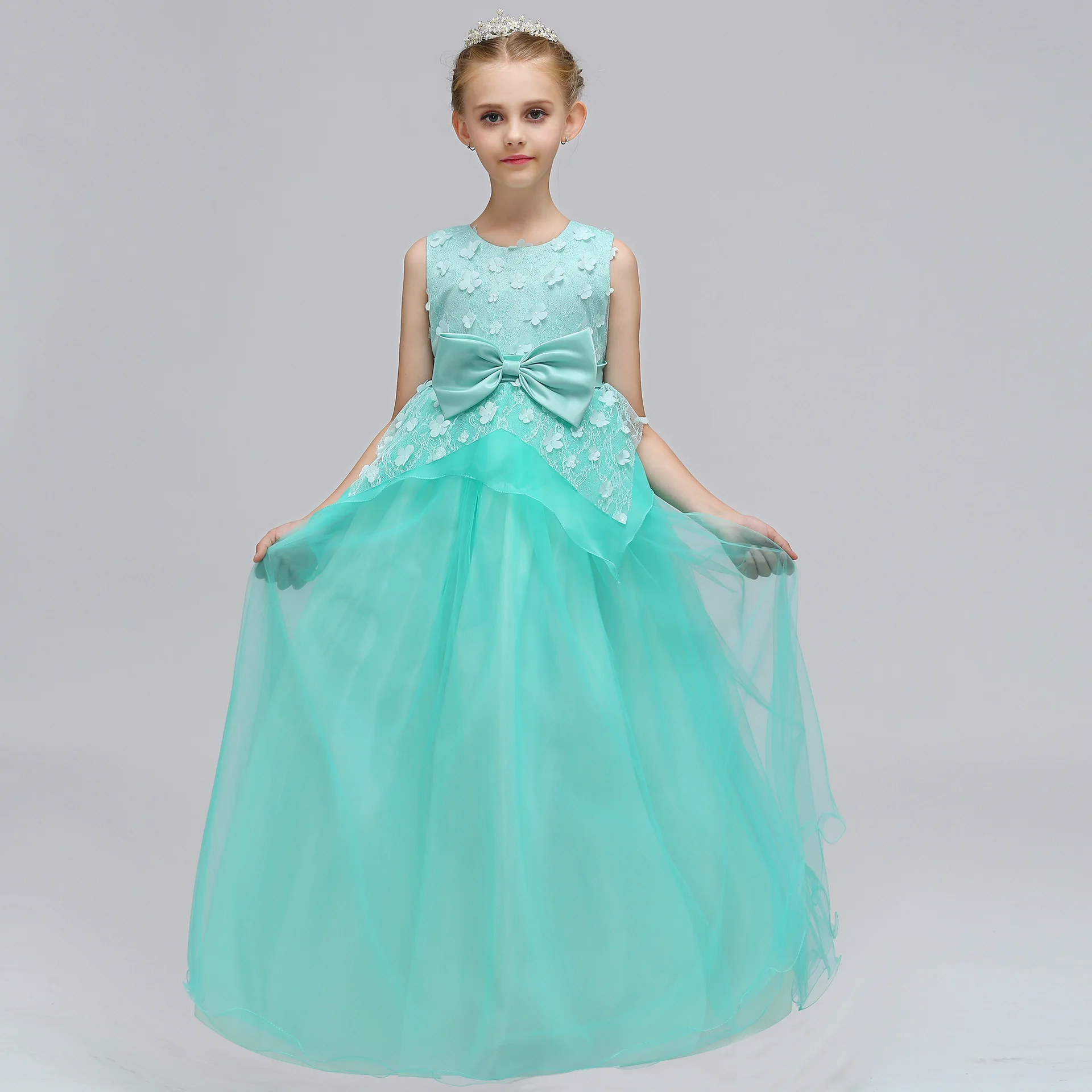 

Children Summer Evening Formal Long Elegant Kids Wedding Robes Maid of Honor Dresses for Girls Dressing Gowns Prom Style Dress