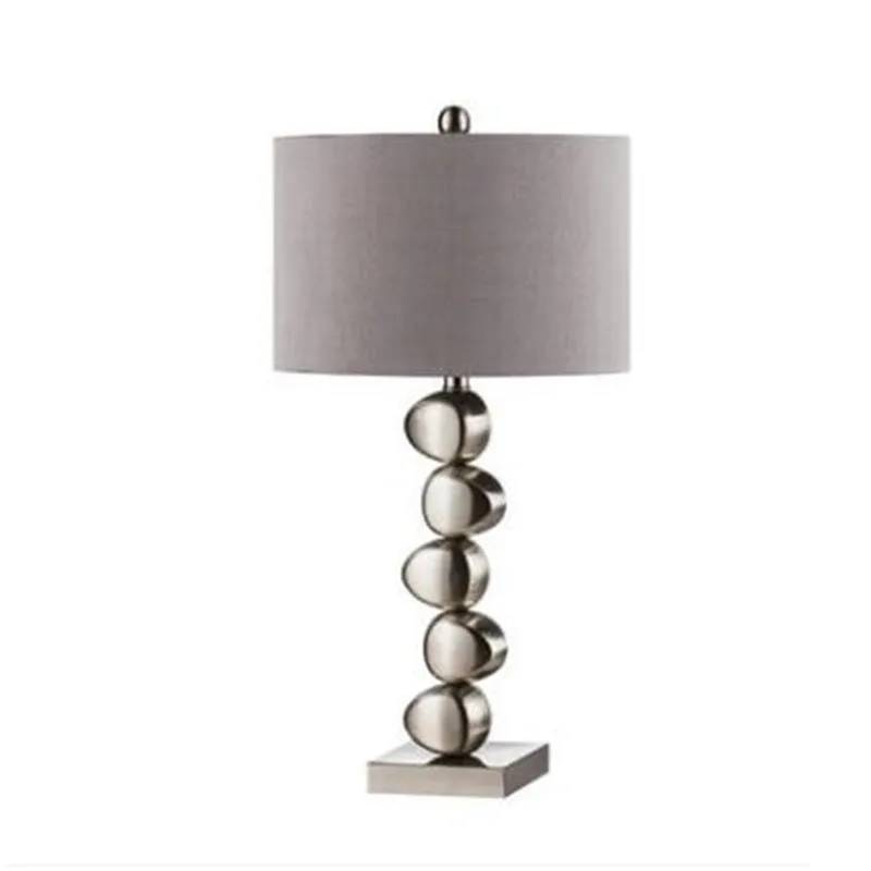 

Post-modern Simple Plated Iron Egg Stone Led E27 Table Lamp for Living Room Bedroom Study American Country Light H 65cm 1692