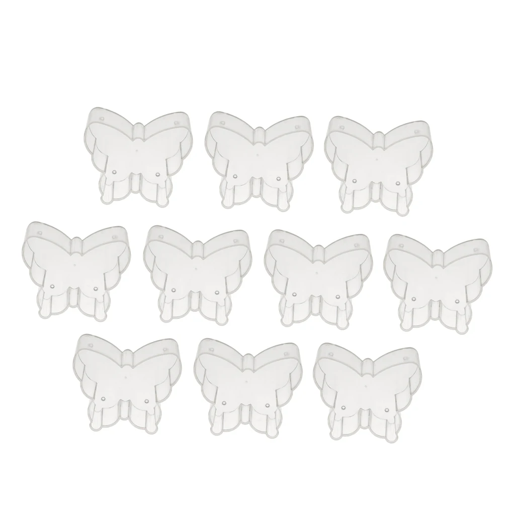 200x Pre-waxed Pre-tabbed Cotton Candle Wicks + 10x Plastic Clear Butterfly Tealight Cup Empty Case Candle Making Mold