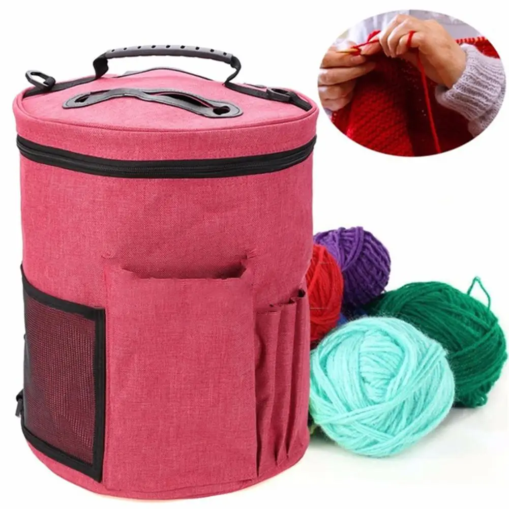 

TPFOCUS Casket Storage Bag Crochet Wool Container Large Capacity Knitted Container