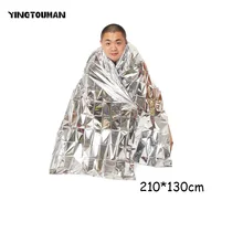 YINGTOUMAN 2 шт./партия 210*130 см Спасательные Одеяла спасательный штора-экран спасательный военный Серебряный