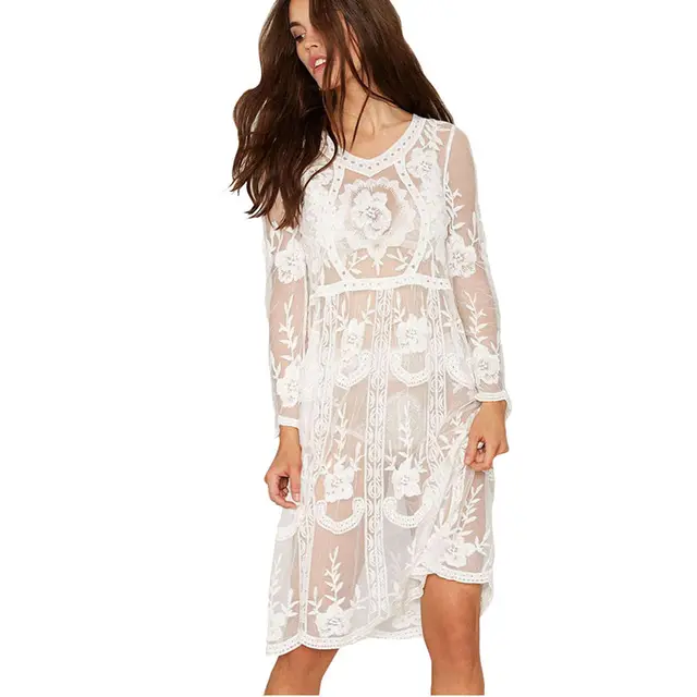 Cheap NODELAY New Lace Crochet Bikini Cover Up Women Hollow Out Beach Tunic Dress Sexy See Through Swimwear Cover-Up Beachwear Pareo Cheap NODELAY New Lace Crochet Bikini Cover Up Women Hollow Out Beach Tunic Dress Sexy See Through Swimwear Cover-Up Beachwear Pareo