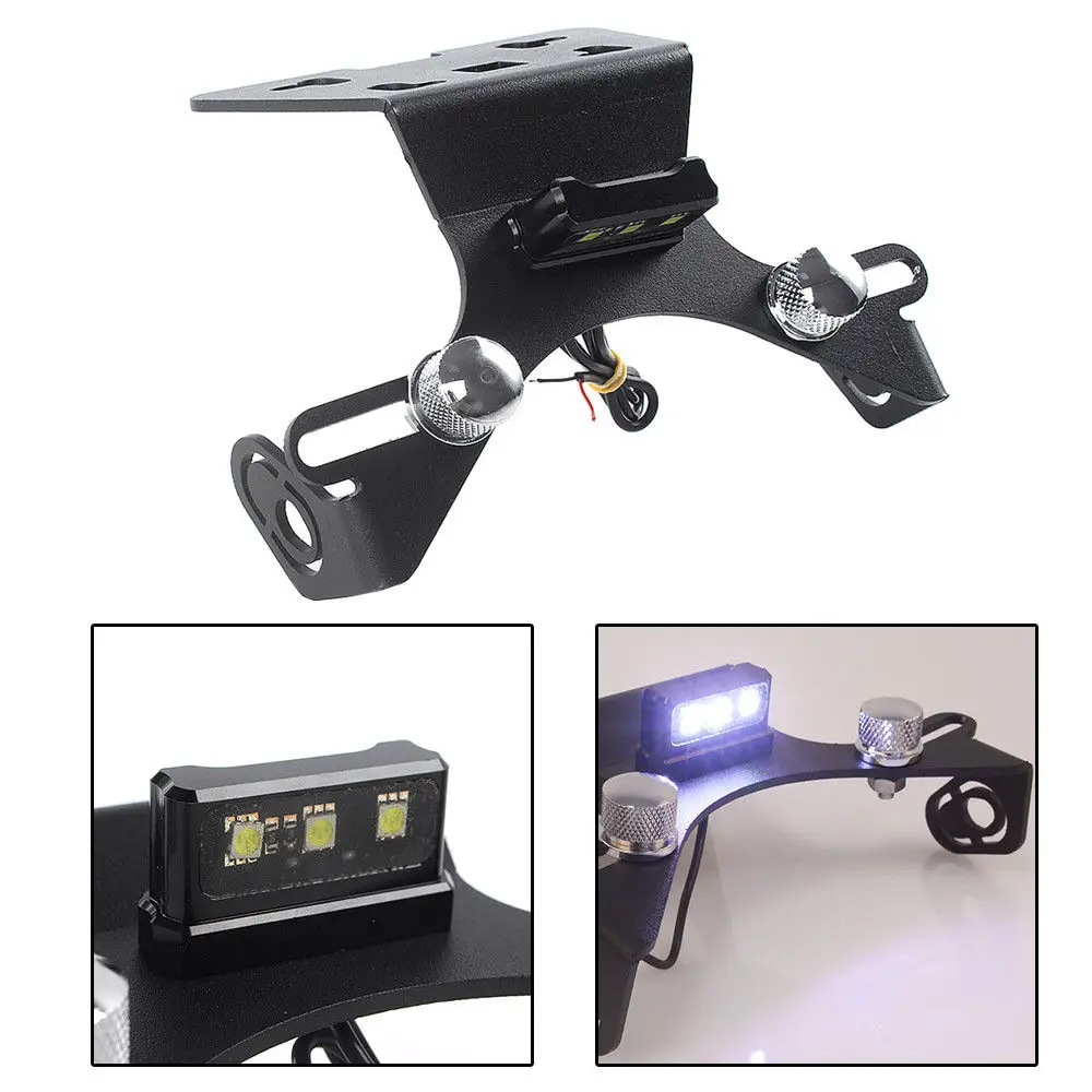 Aluminium License Plate Holder Mount Bracket LED Fender Eliminator Tail