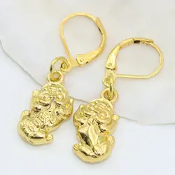 Factory outlet high grade animal design gold-color 10*18mm dangle earrings free shipping drop earring diy jewelry B2657