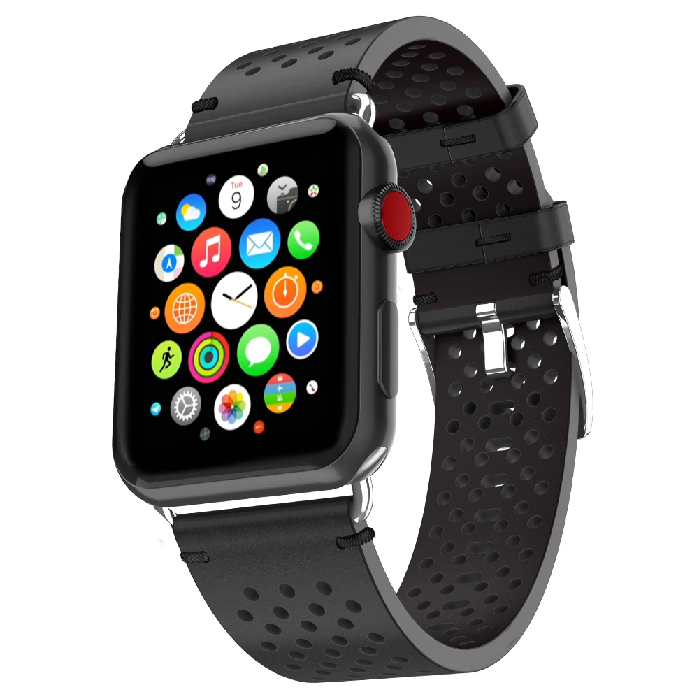Ремешок HOCO из натуральной кожи для Apple Watch Series 4 3 2 1 Воздухопроницаемый браслет iWatch