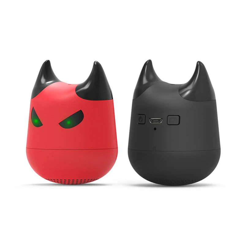 

New Super Mini Cute Bluetooth Speaker little devil Shape Wireless Speakers with Strap Remotoe Selfie Key Loudspeaker for Phones