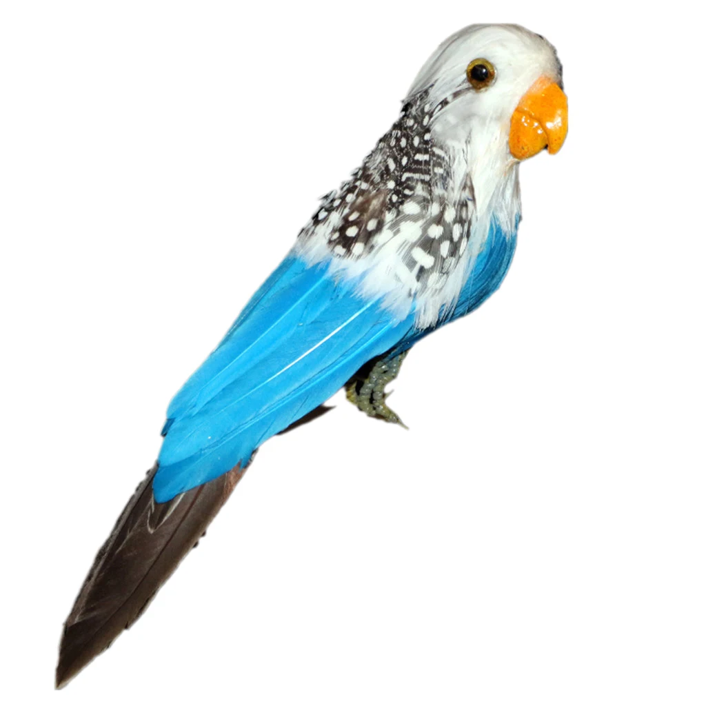 Artificial Xmas Colorful Feathered Birds Parrot, Magpie Tree Decorations Craft Ornaments PE Plastic+ Artificial Feather