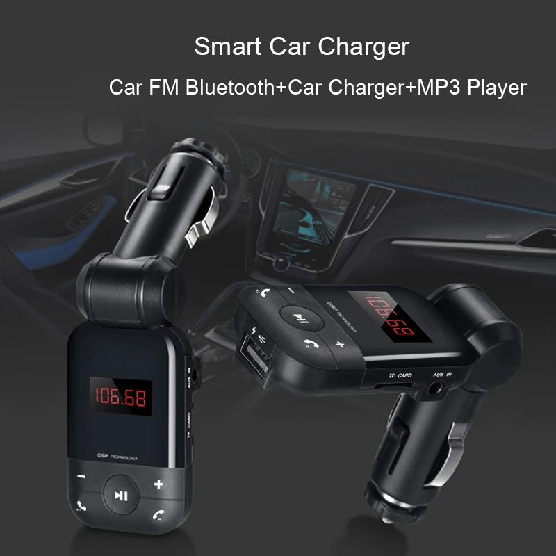 USB зарядное устройство fm передатчик Bluetooth Автомобильный Handsfree Aux ЖК дисплей аудио