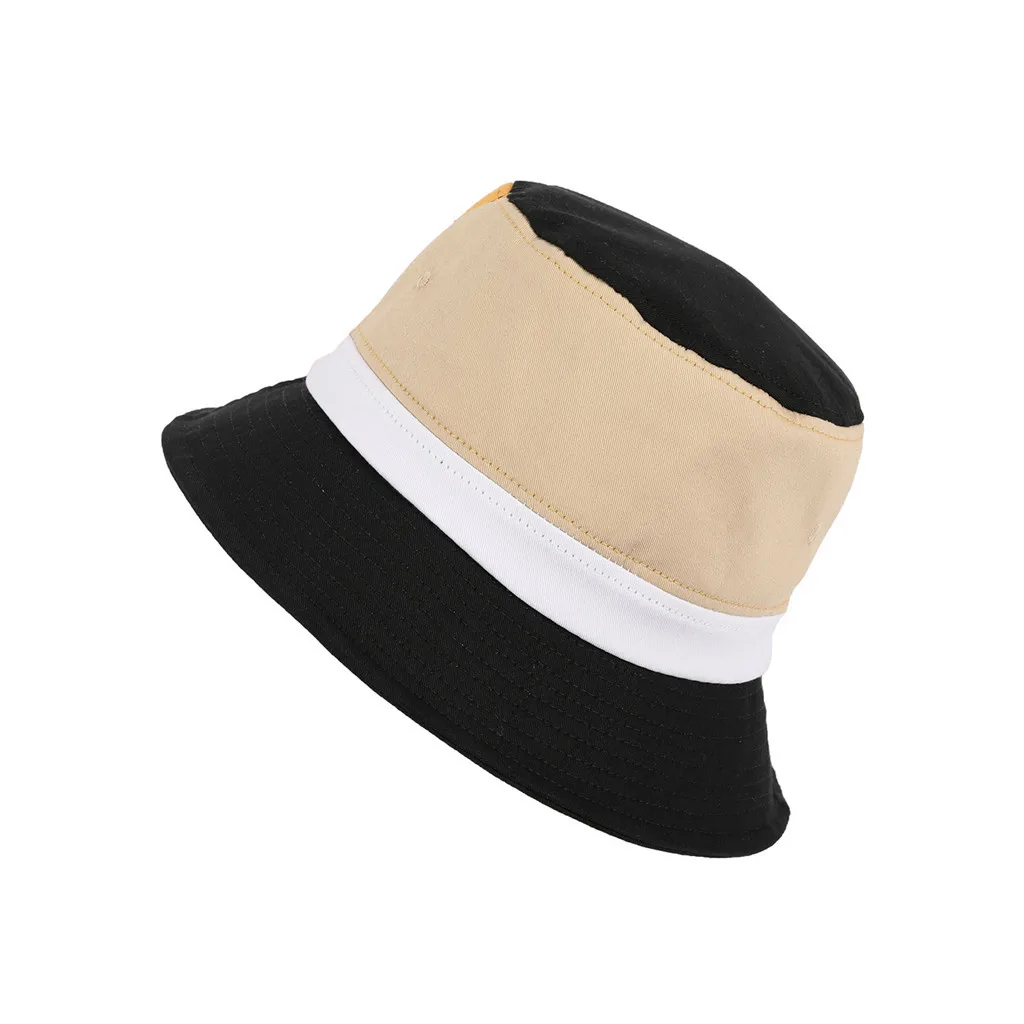 

Contrast Color Splice Cap Simple Fashion Casual Outdoor Bucket Hat Foldable Sun Summer Hat Czapka Z Daszkiem Gorras #BL5