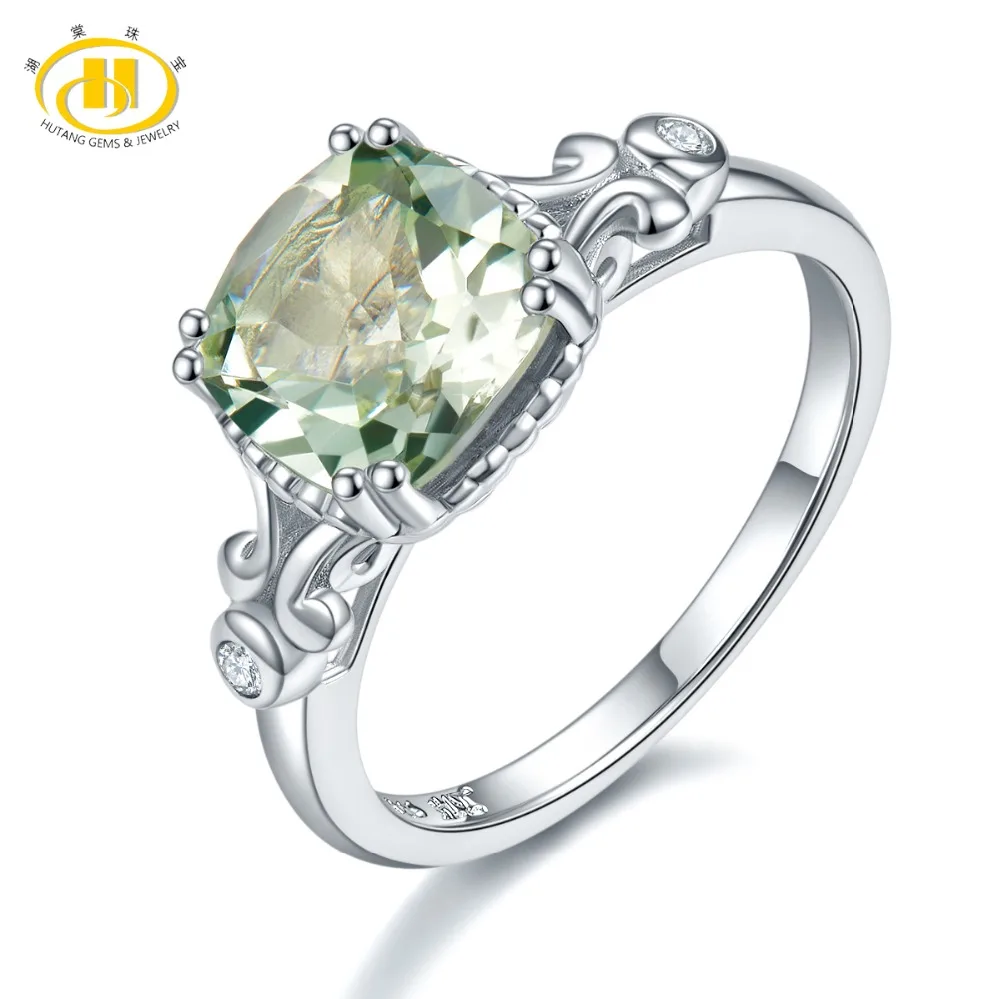 Natural Green Amethyst Ring,925 Solid Silver Ring,Cushion Cut Women Ring Amethyst Ring,Men Ring Sterling Silver Ring Wedding Ring