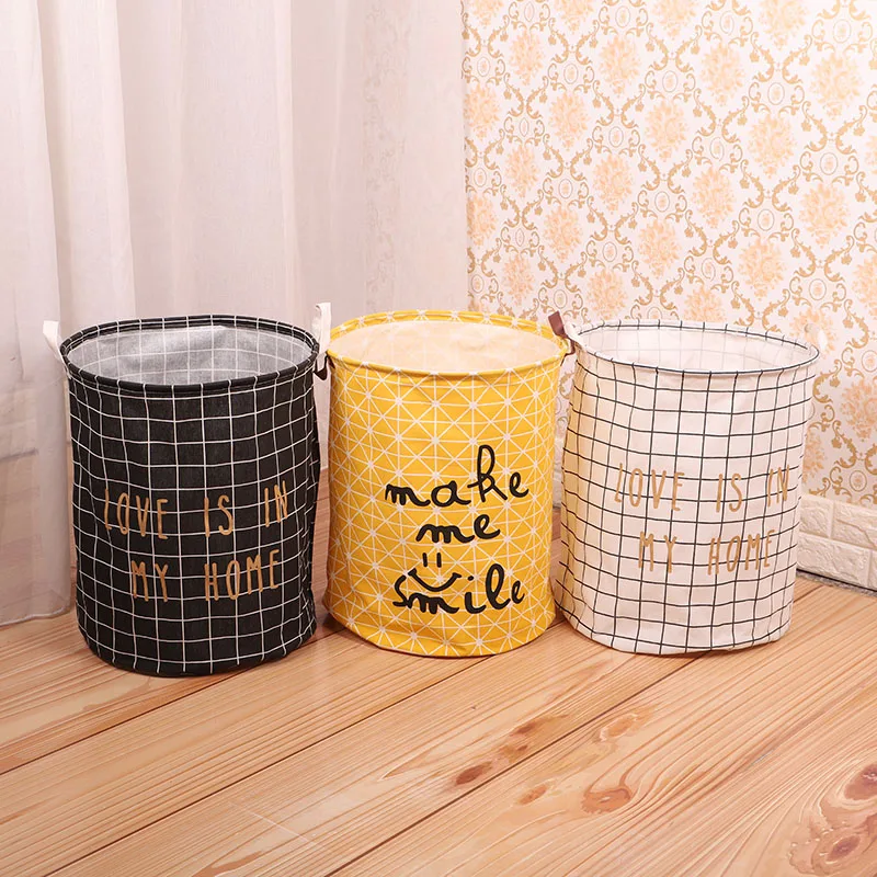 للطي سلة تخزين ملابس للعب الهندسة تخزين برميل الدائمة خزانة ملابس دلو الغسيل حامل مُنظِم الحقيبة